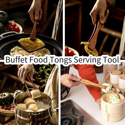 Wooden Tong, Vintage Wood Toaster Tongs, BBQ Meat Clip, Buffet Food Tongs, Kitchen Utensil for Cooking & Holding