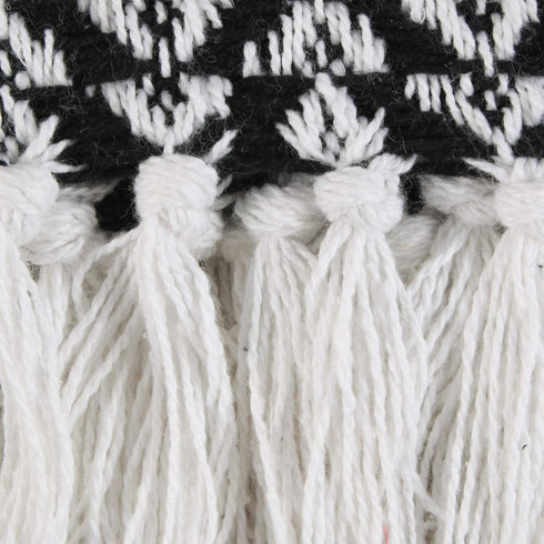 DII Arrowhead Woven Throw - 50x60 with 3" Fringe, Black, 1 Piece