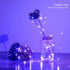 YKB 6 Pack 3.3ft/1m Purple Fairy String Lights Battery Operated Fairy Lights Starry String Lights on Silvery Copper