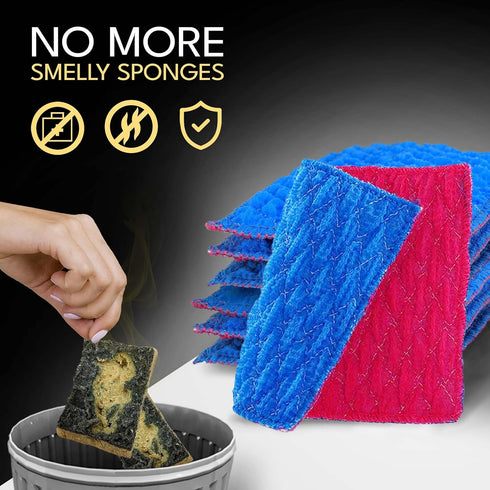 Durable Quilted Dish Cloth for Washing Dishes - Reusable Scouring Pad, Non-Scratch Cleaning Sink Scrubber - Pack of 1