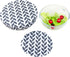 wegreeco Elastic Reusable Bowl Covers - Set of 3, Grey Leaf