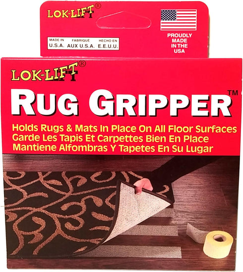 Lok Lift Rug Gripper Slip-Resistant Rug Tape for Rugs and Mats, 2.5-Inches by 25-Feet