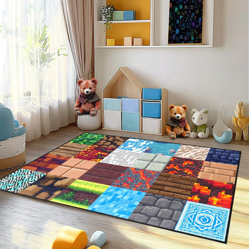 4'x6' Cool Game Rug for Teen Boys Room Funny Gamer Rug for Boys Bedroom, Gaming Carpet Kids Play Mat for Living Room