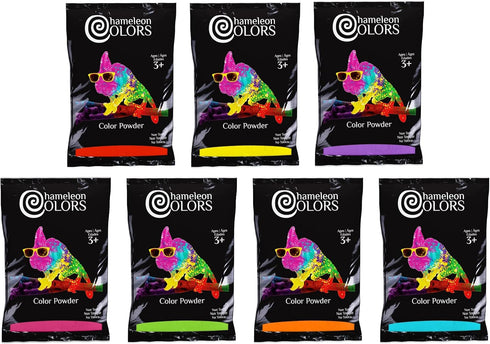 Chameleon Colors Color Powder, 1 lb Bags (7 Pack), Rainbow Set, Holi