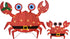 Set 2 2D Prsildan Outdoor Christmas Decorations - of LED Lighted Crab Yard Decor, Battery Operated Holiday Lawn Figures