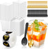 SEIION 111 Pcs 5oz Clear Plastic Dessert Cups with Lids & Spoons BPA-Free