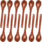 HANSGO 12PCS Dark Brown Small Wooden Spoons, 5 Inches Honey Spoon for Tea, Coffee, Jam, Bath, Sugar, Salts, Spices