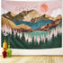 ARFBEAR Mountain Tapestry - Forest Tree Wall Hanging Tapestry Nature Landscape Green and Brown Beach Blanket (Large-79