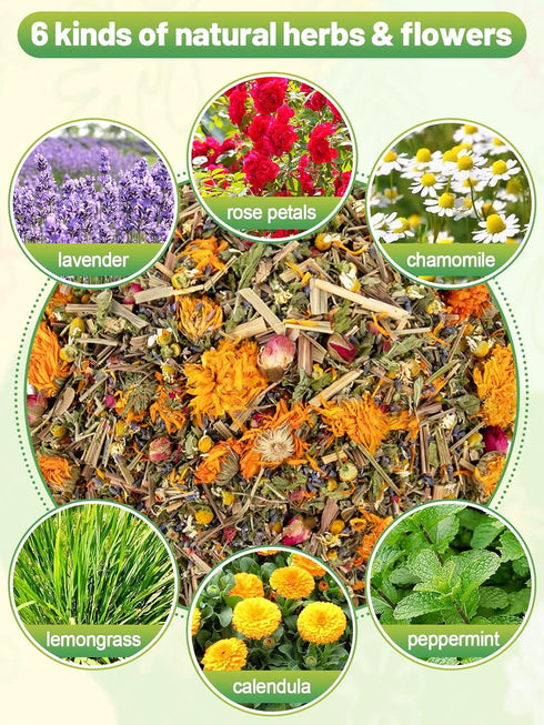 14 Oz 6 Chicken Nesting Herbs - Natural Nesting Box Feed Herbs in Dried Flower & Herbs for Freshening Bedding Chicken