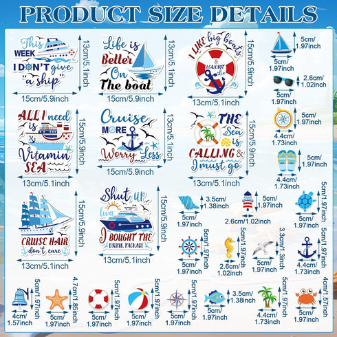 27 Pcs Cruise Door Magnets Refrigerator Cruise Ship Door Magnets Magnetic Cruise Door Decor Funny Sea Navigation Fridge Stickers Door Carnival Decorations Accessories for Cabin Party Supplies