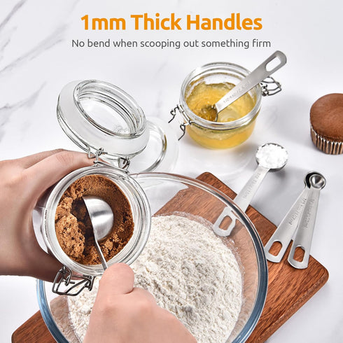 U-Taste Measuring Spoons Set of 5: 18/8 Stainless Steel for Dry and Liquid Ingredients