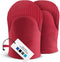 Big Red House Silicone Mini Oven Mitts - Red - Set of 2 - Heat Resistant Kitchen Gloves for Cooking Baking