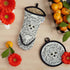 Fiesta Skull & Vine Oven Mitt & Pot Holder Set, Multi-colored, 6.5"x13" and 8"x8"