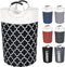 Large Laundry Basket Hamper Bag, Collapsible Tall with Handles, Waterproof Storage for College Dorm, Family (Black) 115L