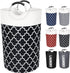 Large Laundry Basket Hamper Bag, Collapsible Tall with Handles, Waterproof Storage for College Dorm, Family (Black) 115L