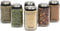Adjustable Glass Spice Jars Set of 6 with Stainless Steel Lid for Minimalist Kitchen Pantry Storage Organization