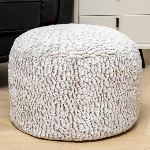Asuprui Pouf Ottoman Unstuffed Ottoman Foot Rest No Filler Soft Fur Foot