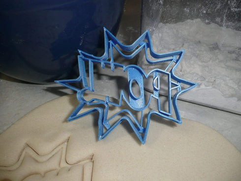 POW SIGN QUOTE SUPERHERO COOKIE CUTTER, MADE IN USA PR3196