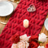 13x72 Inch Artoid Mode Red Soft Plush Faux Fur Jacquard Heart Valentine's Day Table Runner, Seasonal Kitchen Dining