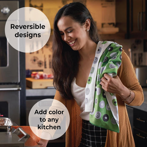 Skoy Kitchen Towel - 1-PK, 100% Recycled Polyester Towel for Dishes, Glassware, 18" x 24", Absorbent, Red