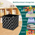 Set of 3 Black Foldable Storage Cubes Bins, Fabric Organizer Baskets with Dual Handles for Home Organizer (Black Light)