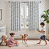 jinchan 95% 63 Inches 2 Blackout Nursery Curtains Long, Bunny Woodland Toile Easter Decor Curtains Blue on Beige Animal