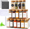 DIMBRAH Spice Jars with Label 24Pcs,Seasoning Containers,Glass Spice Jars with Bamboo Lids,Kitchen