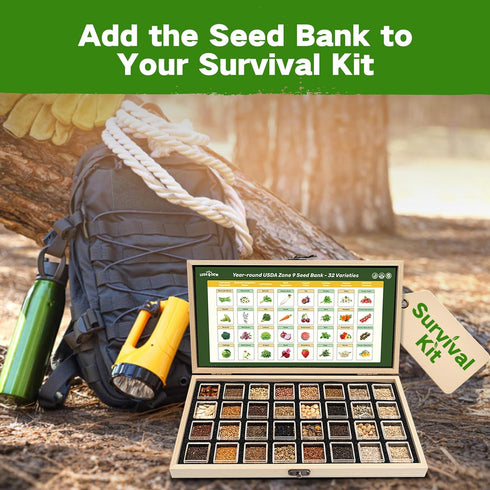 3 32 Lush&Dew USDA Zone Seed Bank, Gardening Gifts for Women Men, Varieties Non-GMO Heirloom Seeds for Planting