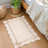2x3 GarveeHome Scalloped Bow Rug for Kitchen Floor, Solid Beige Rug for Dorm, Washable Entryway Rugs Soft Low Pile Non
