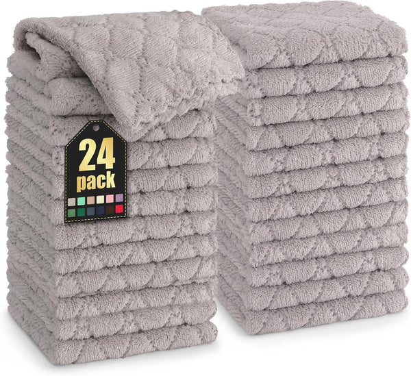 Homaxy 24 Pack Kitchen Dish Cloths (10 x 10 Inches, Grey), Super