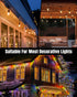 LZC 25 Pack Hooks for Outdoor String Lights Clips: Square Clear Large Heavy Duty Light Hook Waterproof Adhesive Strips