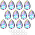 HDCRYSTALGIFTS 12 Pieces 50mm Crystal Prisms Chandelier Colorful Bauhinia Ornament Pendants Rainbow