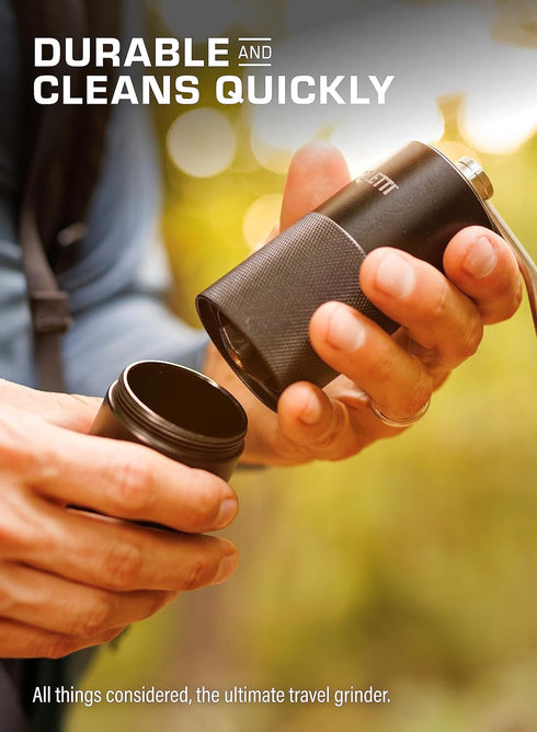 COLETTI Crag Manual Coffee Grinder — CNC Hand Coffee Grinder for Camping, Hiking & Adventure — Travel Coffee Grinder