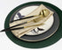 Jovono Faux Leather Round Placemats and Coasters, Wipeable Table Mats, Diameter 13'' and 3.9'', Green