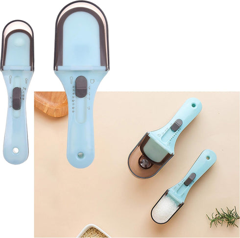 Kare & Kind Adjustable Measuring Cups/Spoons - Large and Small, Imperial and Metric, Space Saving Kitchen Tool for