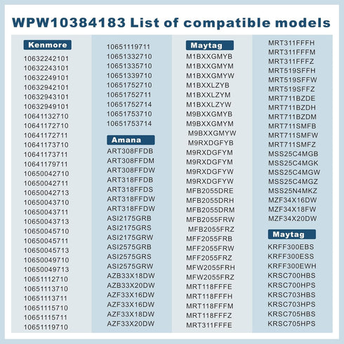 WPW10384183 Refrigerator Thermistor Compatible with Whirlpool Kenmore, 2118228 AH3500720 EA3500720 Replacement Parts