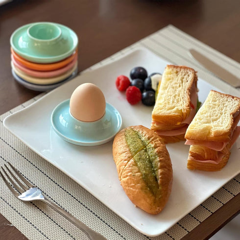 6Pack Cinf Ceramic Macaron Egg Holder Breakfast Easter Gift for Hard and Soft Eggs
