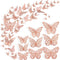 36 Pcs Butterfly Wall Decor, 3 Styles 3 Sizes 3D Rose Gold