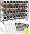 SWOMMOLY Spice Rack Organizer with 36 Empty Square Spice Jars, 396 Spice