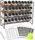 SWOMMOLY Spice Rack Organizer with 36 Empty Square Spice Jars, 396 Spice
