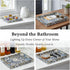 Set 2 Hiceeden of Decorative Serving Trays with Handles, Boho Tea Trays Ottoman Trays for Serving, Modern Plastic