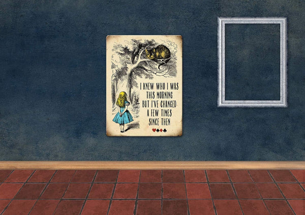 Agedsign Alice in Wonderland Poster, Vintage Metal Tin Sign Quotes Decor Gifts for Girls Living Room 12" x 8"