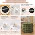 20" 16" LIFEREVO Faux Rabbit Fur Round Inflatable Pouf Ottoman, X Plush Fuzzy Waffle Bubble Floor Poufs Foot Rest