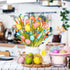 6 Easter Decorations, pcs Easter Stems with Eggs Carrots and Berries, Artificial Flower Arrangement for Spring Decor