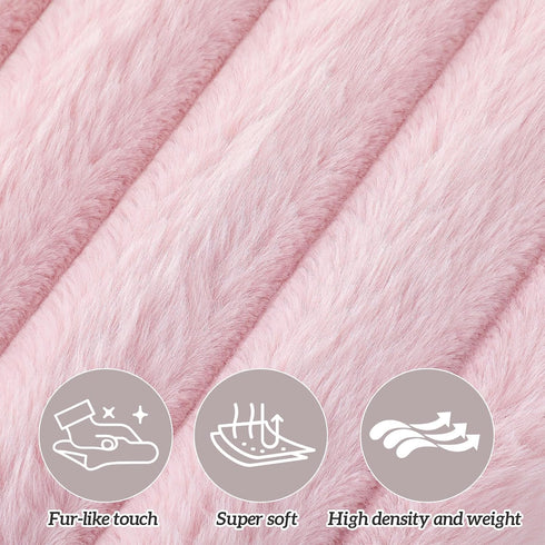 15x15x13 Inch, 265lbs Wenqik Pink Storage Ottoman Cube, Fluffy and Furry Square Foot Rest Stool, Foldable Storage