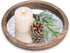 Hanobe Round Wood Decorative Tray: Rustic Wooden Tray for Coffee Table Farmhouse