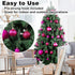 Fuchsia 2.5" Christmas Balls, Shatterproof Hanging Ornaments for Birthday Halloween Holiday Wedding, Set of 18pcs