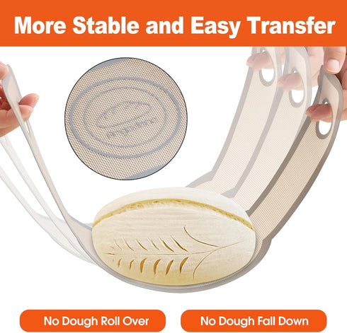 3 Size Sourdough Silicone Bread Sling, Non-Stick & Easy Clean Reusable Baking Mat for Dutch Oven