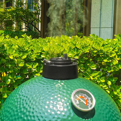 Cast Iron Cap for Big Green Egg Dual Function Metal Top, Daisy Wheel Chimney Cap for M/L/XL/XXL Big Green Egg