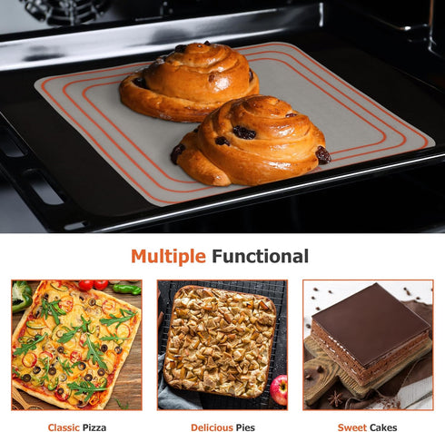 Silicone Baking Mat Set of 2, Non-Stick Cuttable Mats, 8/9/10 inches, Best German Silicone for Baking